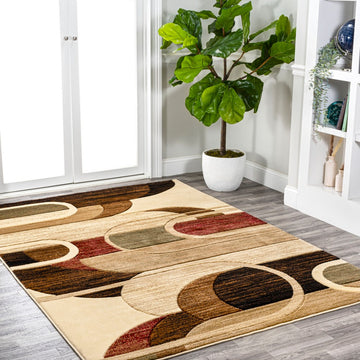 Tamara Retro Abstract Arches Area Rug